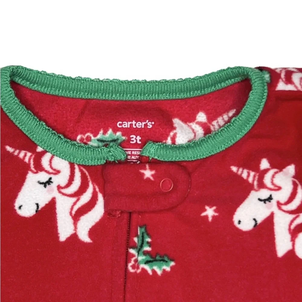 Carter’s Fleece Christmas Unicorn‎ Footie Pajamas